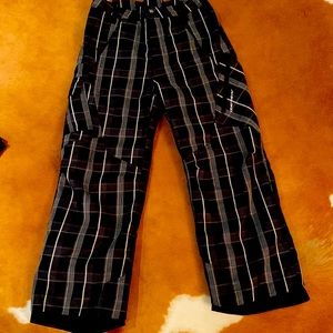 Obermeyer black and white plaid ski/snowboard pant boys size 16